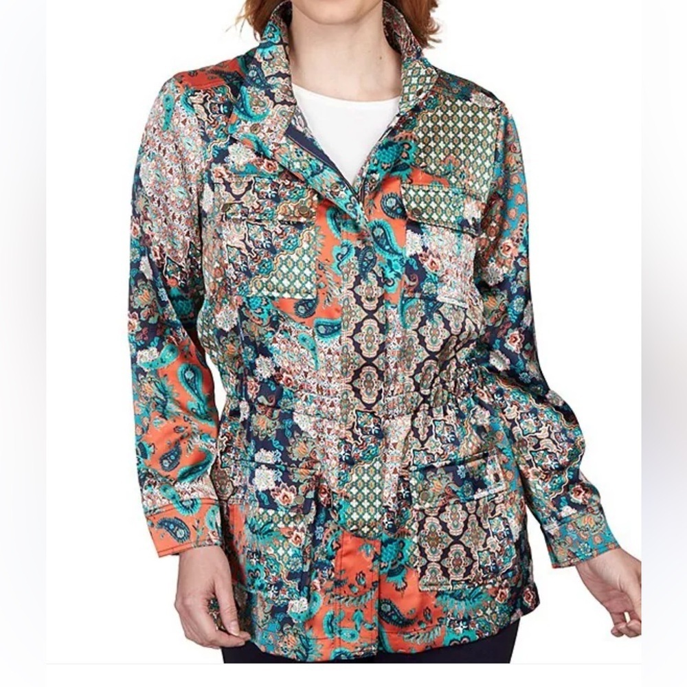 Ruby Rd. Petite Size Patchwork Paisley Print Char… - image 1